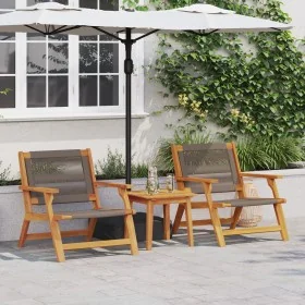 Sillas de Jardín con Mesa 3 pcs Gris de Madera