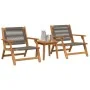 Sillas de Jardín con Mesa 3 pcs Gris de Madera Maciza de Acacia de , Sillas de jardín - Ref: Foro24-3214438, Precio: 221,42 €...