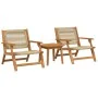 Juego de sillas de jardín con mesa de 3 piezas, beige, de madera maciza de acacia von , Gartenstühle - Ref: Foro24-3214439, P...