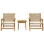 Juego de sillas de jardín con mesa de 3 piezas, beige, de madera maciza de acacia von , Gartenstühle - Ref: Foro24-3214439, P...