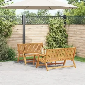 Sillas de Jardín con Mesa 3 pcs de Madera Maciza