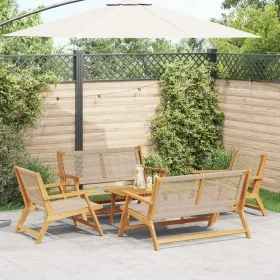 Sillas de jardín con mesa de 5 piezas en beige de