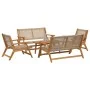 Sillas de jardín con mesa de 5 piezas en beige de madera maciza de acacia de , Sillas de jardín - Ref: Foro24-3214459, Precio...
