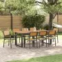 Sillas de Jardín Apilables 8 pcs Acero Negro y Madera Acacia Sólida by , Garden chairs - Ref: Foro24-3284394, Price: 607,27 €...