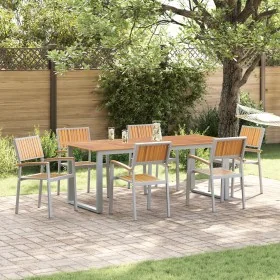Sillas de Jardín Apilables 6 pcs Gris de Acero y