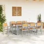 Sillas de Jardín Apilables 8 pcs Acero Gris y Madera Sólida de Acacia by , Garden chairs - Ref: Foro24-3284396, Price: 605,38...