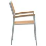 Sillas de Jardín Apilables 8 pcs Acero Gris y Madera Sólida de Acacia by , Garden chairs - Ref: Foro24-3284396, Price: 605,38...