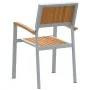 Sillas de Jardín Apilables 8 pcs Acero Gris y Madera Sólida de Acacia by , Garden chairs - Ref: Foro24-3284396, Price: 605,38...