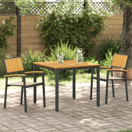 Juego de Comedor de Jardín de 3 Piezas Negro y Madera Metal y Madera von , Gartentische - Ref: Foro24-3284413, Preis: 288,59 ...