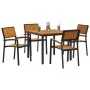 Juego de Comedor Jardín Conjunto de 5 Negro y Marrón Metal y madera | Foro24.es | Tu tienda online para hogar, jardín y más Foro24.es