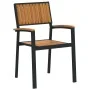 Juego de Comedor Jardín Conjunto de 5 Negro y Marrón Metal y madera | Foro24.es | Tu tienda online para hogar, jardín y más Foro24.es