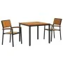 Juego de Comedor de Jardín de 3 Piezas Negro y Madera Metal y Madera von , Gartentische - Ref: Foro24-3284413, Preis: 288,59 ...