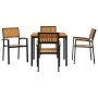 Juego de Comedor Jardín Conjunto de 5 Negro y Marrón Metal y madera | Foro24.es | Tu tienda online para hogar, jardín y más Foro24.es