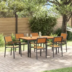 Juego de Comedor de Jardín 7 Piezas Negro Aluminio Resistente by , Garden tables - Ref: Foro24-3284416, Price: 645,60 €, Disc...