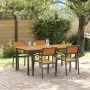 Conjunto de Comedor de Jardín de 5 Piezas Negro, Marrón Metal, Madera von , Gartentische - Ref: Foro24-3284417, Preis: 518,97...