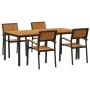 Conjunto de Comedor de Jardín de 5 Piezas Negro, Marrón Metal, Madera von , Gartentische - Ref: Foro24-3284417, Preis: 518,97...