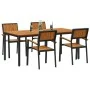 Conjunto de Comedor de Jardín de 5 Piezas Negro, Marrón Metal, Madera von , Gartentische - Ref: Foro24-3284417, Preis: 518,97...