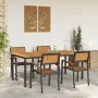 Conjunto de Comedor de Jardín de 5 Piezas Negro, Marrón Metal, Madera von , Gartentische - Ref: Foro24-3284417, Preis: 518,97...