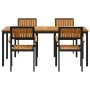 Conjunto de Comedor de Jardín de 5 Piezas Negro, Marrón Metal, Madera von , Gartentische - Ref: Foro24-3284417, Preis: 518,97...
