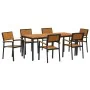 Juego de Comedor de Jardín Set de 7 Negro, Madera Natural von , Gartentische - Ref: Foro24-3284418, Preis: 673,09 €, Rabatt: %