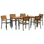 Juego de Comedor de Jardín Set de 7 Negro, Madera Natural von , Gartentische - Ref: Foro24-3284418, Preis: 673,09 €, Rabatt: %