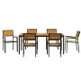 Juego de Comedor de Jardín Set de 7 Negro, Madera Natural von , Gartentische - Ref: Foro24-3284418, Preis: 673,09 €, Rabatt: %
