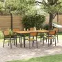 Set de Comedor de Jardín Set de 7 Negro y Marrón Metal y Madera | Foro24.es | Tu tienda online para hogar, jardín y más Foro24.es