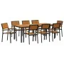 Juego de Comedor de Jardín Conjunto de 9 Negro Metal Duradero | Foro24.es | Tu tienda online para hogar, jardín y más Foro24.es