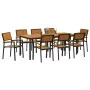 Juego de Comedor de Jardín Conjunto de 9 Negro Metal Duradero | Foro24.es | Tu tienda online para hogar, jardín y más Foro24.es