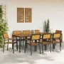 Juego de Comedor de Jardín Conjunto de 9 Negro Metal Duradero | Foro24.es | Tu tienda online para hogar, jardín y más Foro24.es