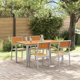 Juego de Comedor de Jardín Juego de 5 Gris