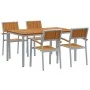 Juego de Comedor de Jardín Juego de 5 Gris, Madera Natural Metal | Foro24.es | Tu tienda online para hogar, jardín y más Foro24.es