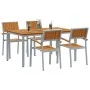Juego de Comedor de Jardín Juego de 5 Gris, Madera Natural Metal | Foro24.es | Tu tienda online para hogar, jardín y más Foro24.es