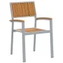 Juego de Comedor de Jardín Juego de 5 Gris, Madera Natural Metal | Foro24.es | Tu tienda online para hogar, jardín y más Foro24.es