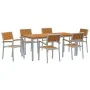 Conjunto de Comedor para Jardín Conjunto de 7 Gris Metal Duradero | Foro24.es | Tu tienda online para hogar, jardín y más Foro24.es