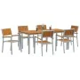 Conjunto de Comedor para Jardín Conjunto de 7 Gris Metal Duradero | Foro24.es | Tu tienda online para hogar, jardín y más Foro24.es