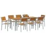 Juego de Comedor de Jardín Set de 9 Gris Aluminio Duradero | Foro24.es | Tu tienda online para hogar, jardín y más Foro24.es