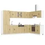 Gabinete de cocina ""Kalmar"" con doble lavabo de roble sonoma y madera elaborada de , Armarios de cocina - Ref: Foro24-33150...
