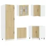 Gabinete de cocina ""Kalmar"" con doble lavabo de roble sonoma y madera elaborada de , Armarios de cocina - Ref: Foro24-33150...