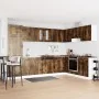 Gabinete de Cocina ""Kalmar"" con Doble Fregadero de Roble Ahumado en Madera Elaborada de , Armarios de cocina - Ref: Foro24-...