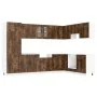 Gabinete de Cocina ""Kalmar"" con Doble Fregadero de Roble Ahumado en Madera Elaborada de , Armarios de cocina - Ref: Foro24-...