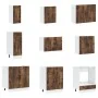 Gabinete de Cocina ""Kalmar"" con Doble Fregadero de Roble Ahumado en Madera Elaborada de , Armarios de cocina - Ref: Foro24-...