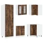 Gabinete de Cocina ""Kalmar"" con Doble Fregadero de Roble Ahumado en Madera Elaborada de , Armarios de cocina - Ref: Foro24-...