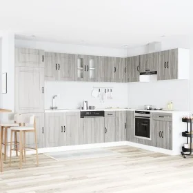 Armario de Cocina ""Kalmar"" con Doble Fregadero Gris Sonoma Madera Elaborada by , Kitchen cabinets - Ref: Foro24-3315007, Pr...