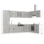 Armario de Cocina ""Kalmar"" con Doble Fregadero Gris Sonoma Madera Elaborada by , Kitchen cabinets - Ref: Foro24-3315007, Pr...