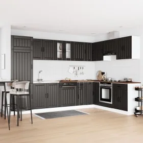 Gabinete de Cocina ""Lucca"" con Juegos de Doble Fregadero de Madera Negra von , Küchenschränke - Ref: Foro24-3315012, Preis:...