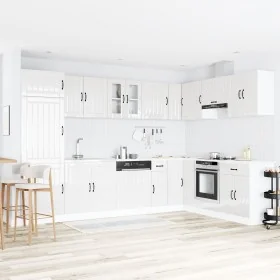 Gabinete de Cocina 'Lucca' con Doble Fregadero Blanco de Alto Brillo en Madera Elaborada by , Kitchen cabinets - Ref: Foro24-...