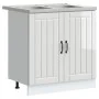 Gabinete de Cocina 'Lucca' con Doble Fregadero Blanco de Alto Brillo en Madera Elaborada von , Küchenschränke - Ref: Foro24-3...