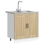 Armario de cocina 'Lucca' con dos fregaderos de madera compuesta en roble sonoma by , Kitchen cabinets - Ref: Foro24-3315014,...