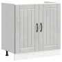 Gabinete de cocina ""Lucca"" con dos fregaderos en gris concreto y madera de , Armarios de cocina - Ref: Foro24-3315015, Prec...